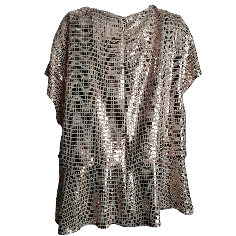 NWT ADRIANNA PAPELL Gold Embellished Surplice Evening Wrap Top, Size 16W - Picture 5 of 9